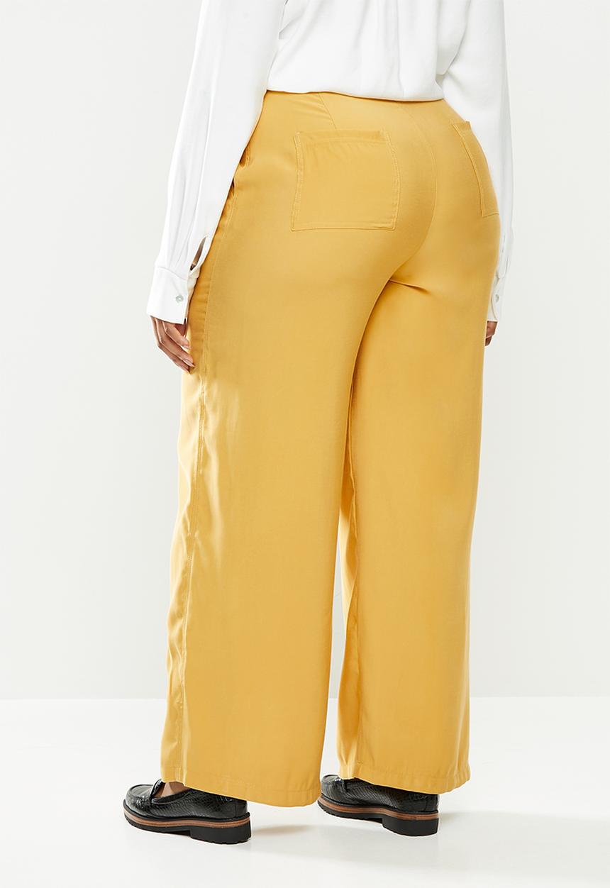 Me&B - Plus soft wide leg pant - mustard