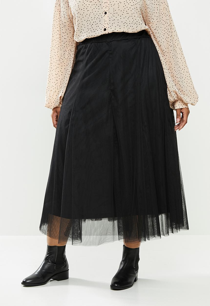 Me&B - Plus layered tulle skirt - black