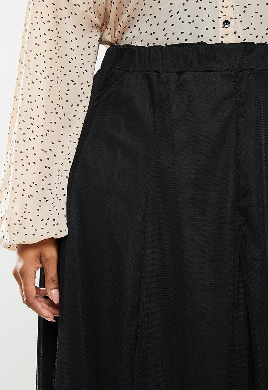 Me&B - Plus layered tulle skirt - black