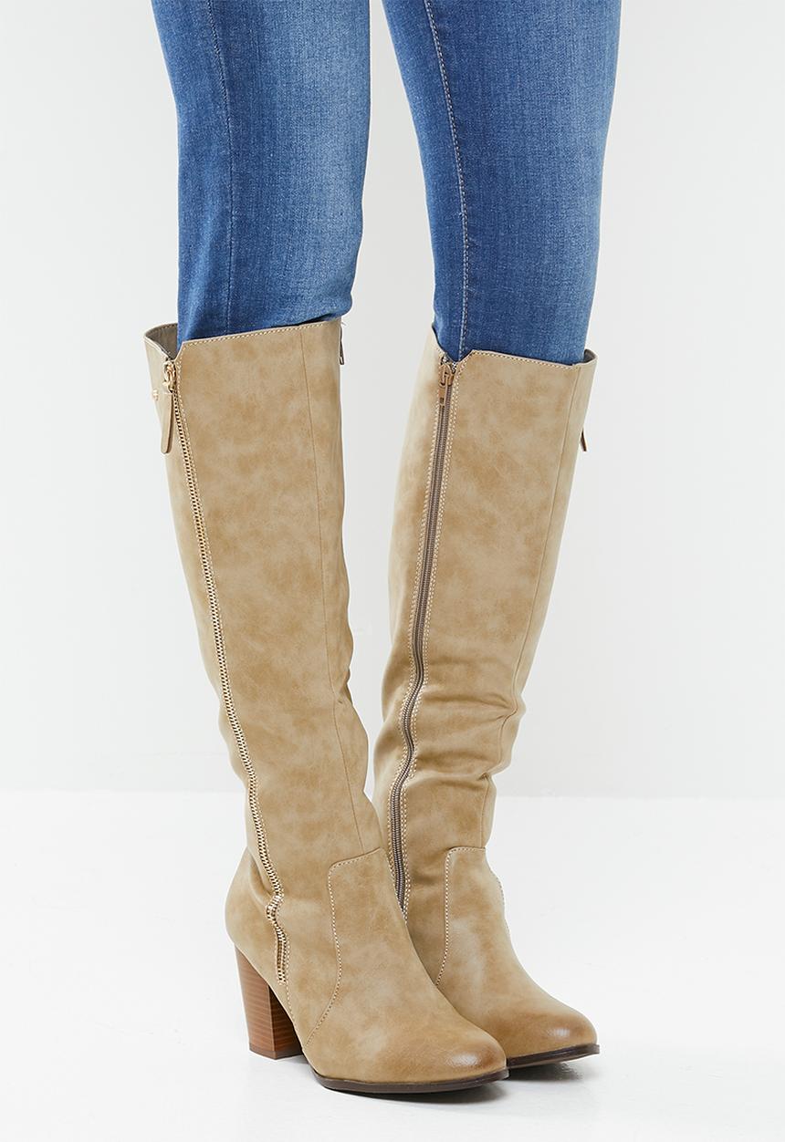 Miss Black - Ahlam 5 knee length boot - nude