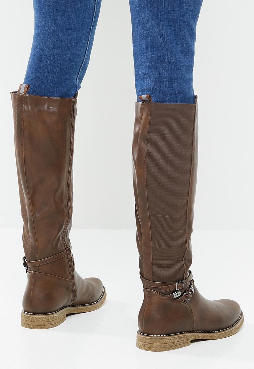 Miss Black - Dolinde knee length boot - brown