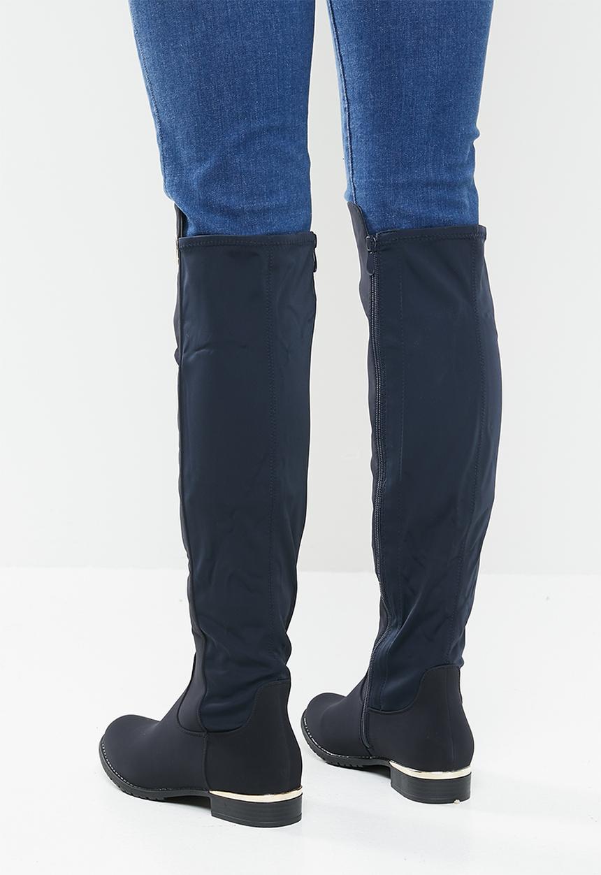 Miss Black - Hadar 3 over the knee boot - navy