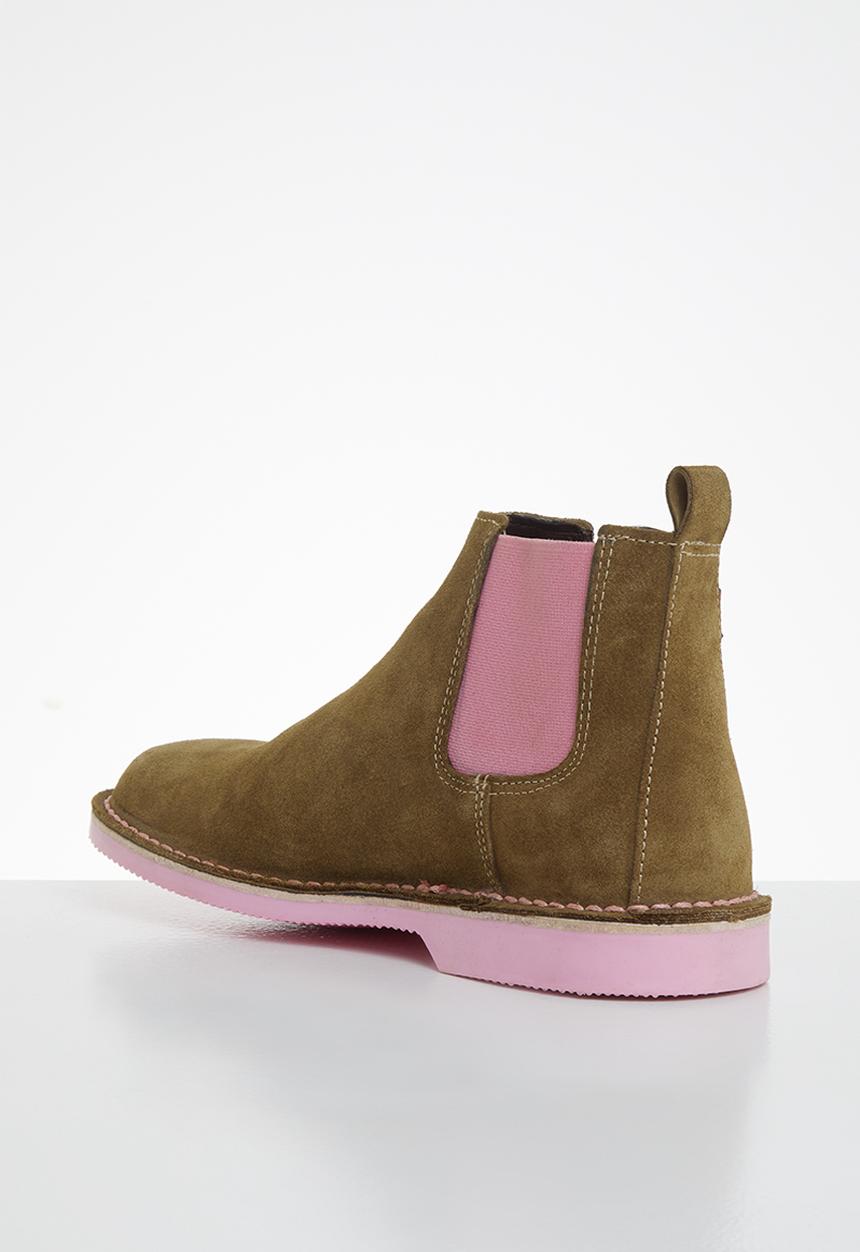 Veldskoen - Chelsea boot - brown & pink 