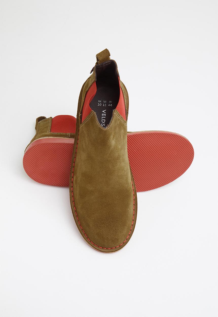 Veldskoen - Chelsea boot - brown & red