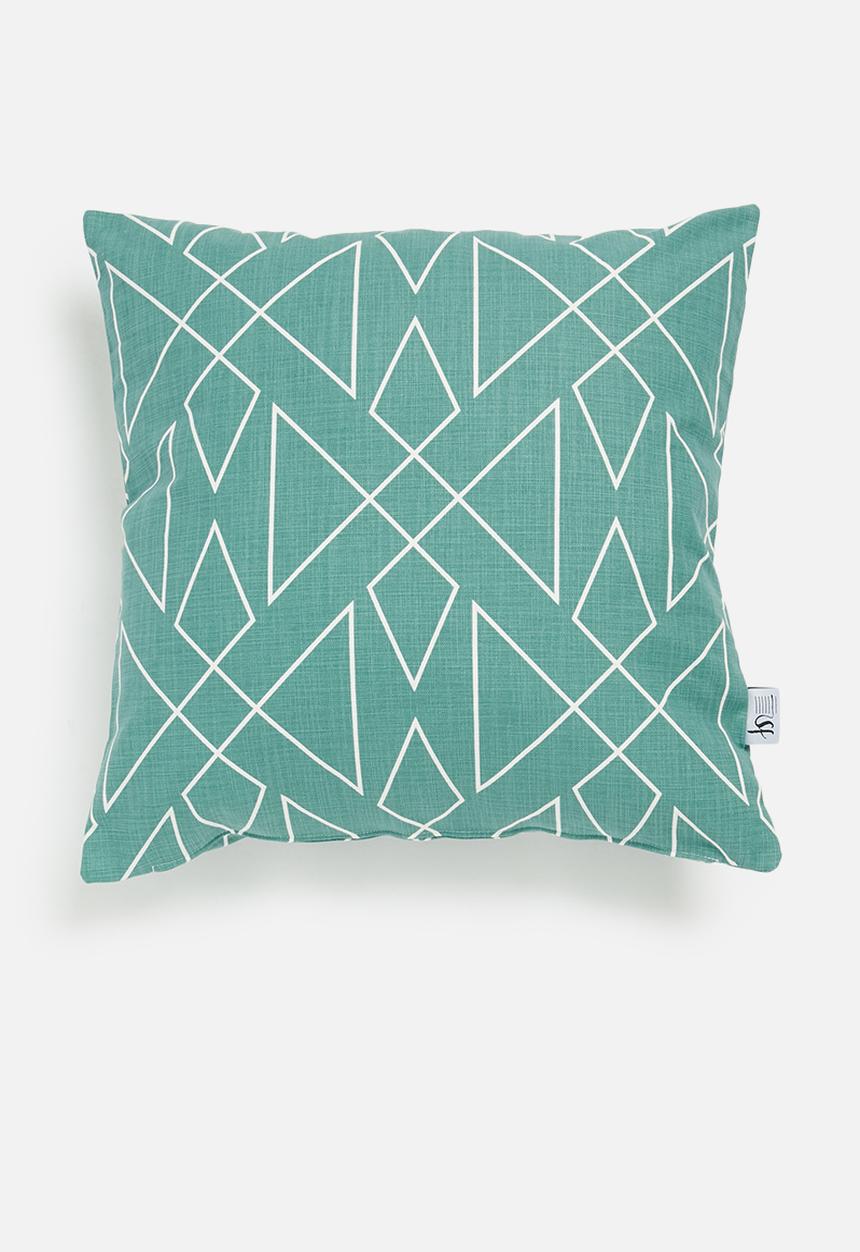 Sixth Floor - Tribal outdoor cushion cover - blue
