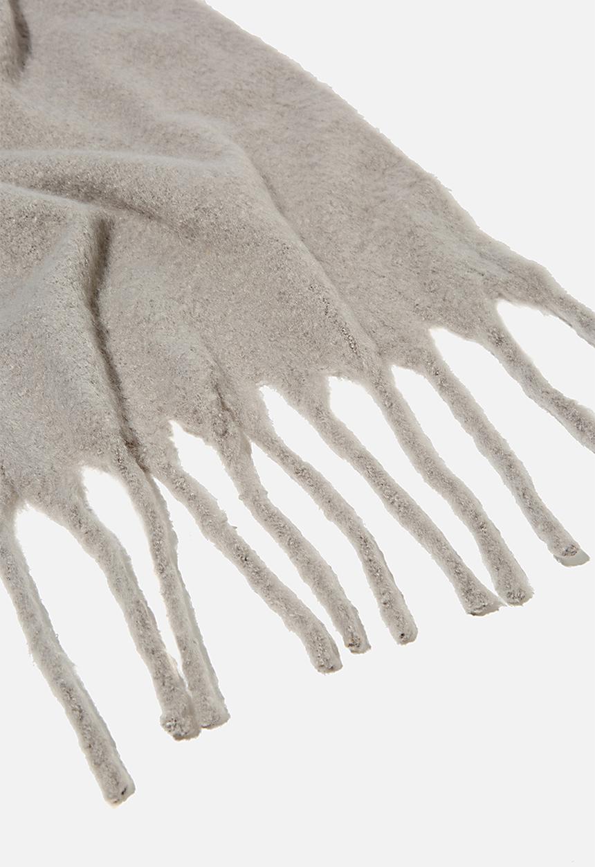 Rubi - Phoebe brushed tassel scarf - grey marle