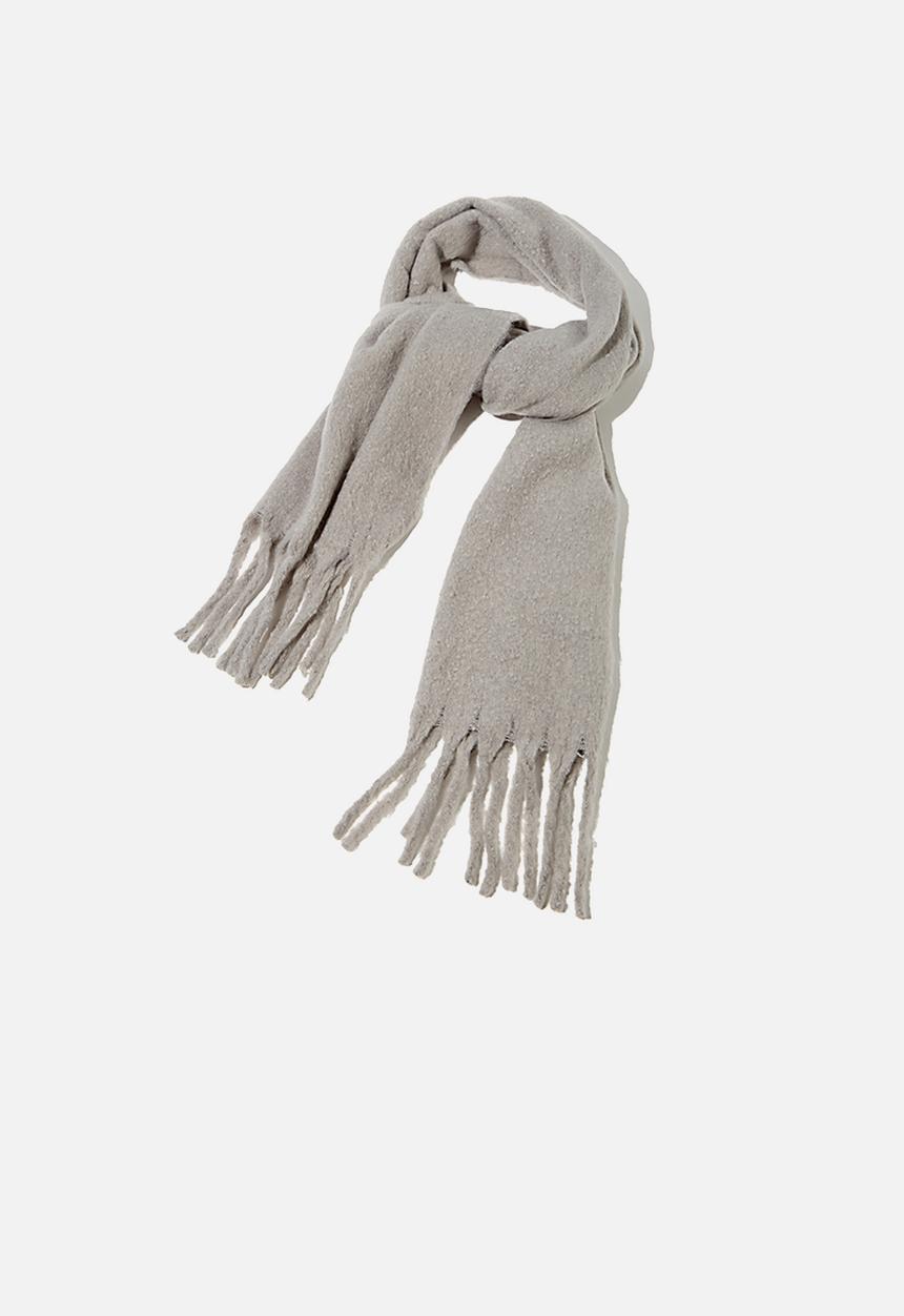 Rubi - Phoebe brushed tassel scarf - grey marle
