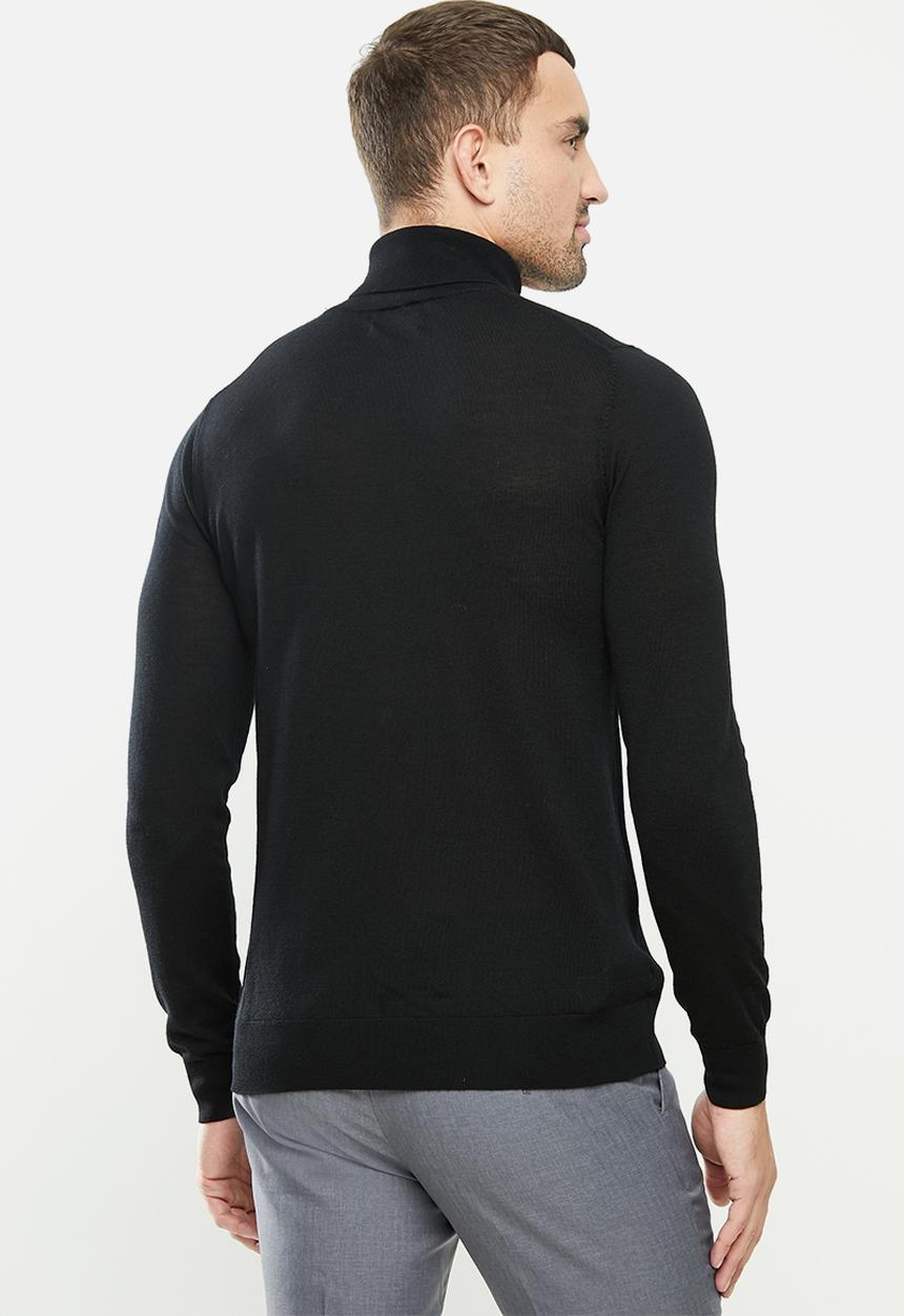 MANGO - Willy Merino Wool washable knitwear sweater - black