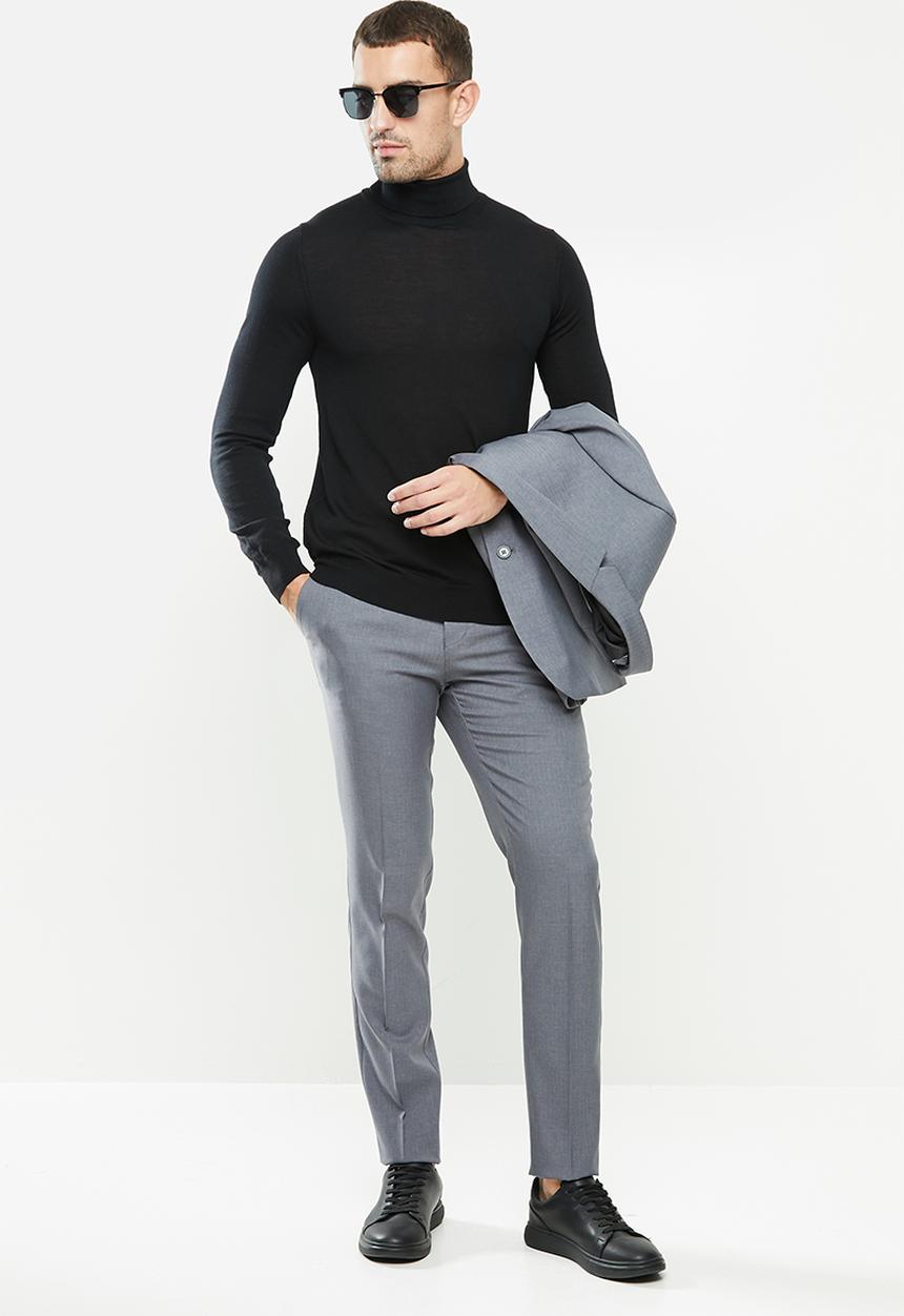 MANGO - Willy Merino Wool washable knitwear sweater - black