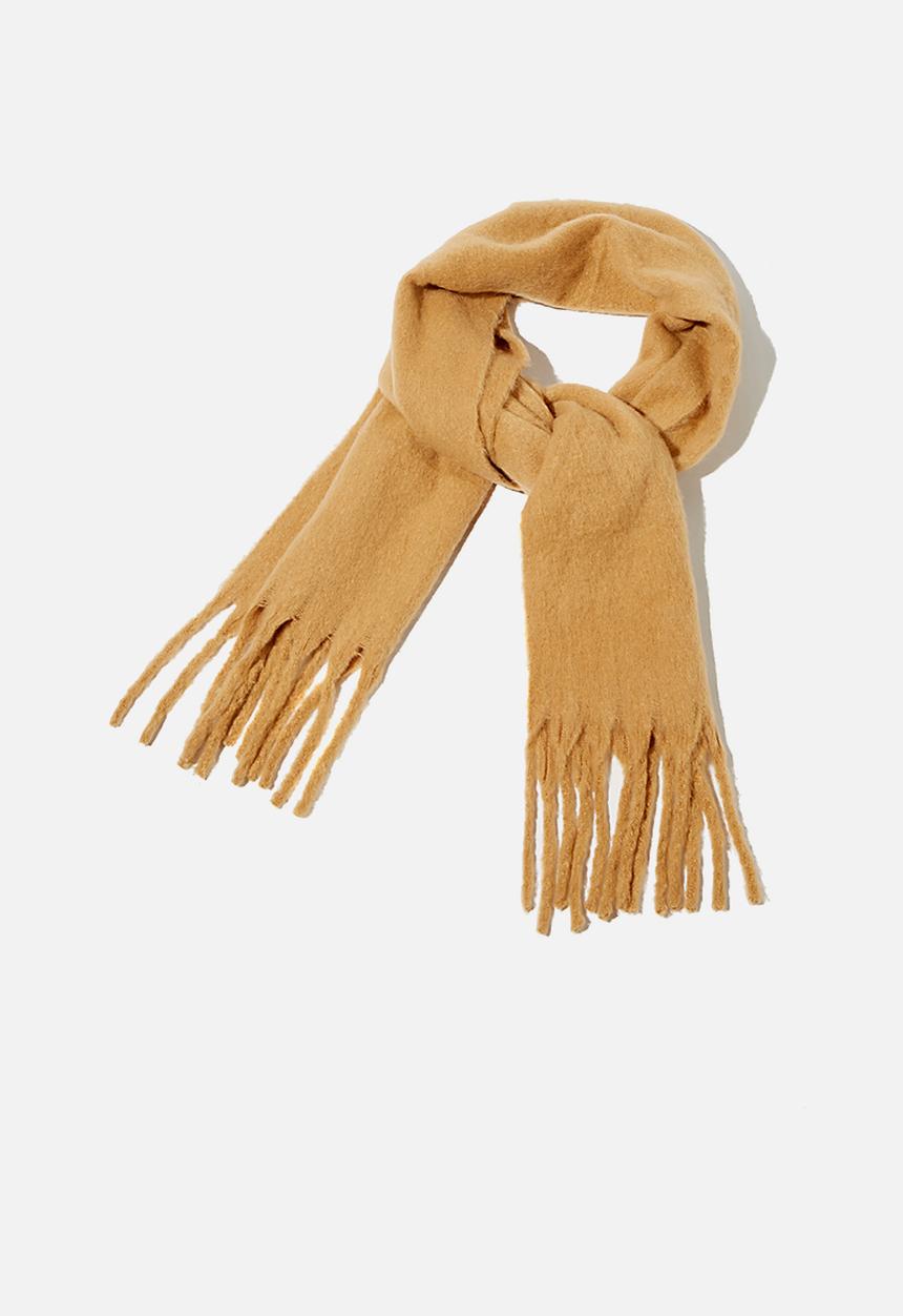 Rubi - Phoebe brushed tassel scarf - soft camel