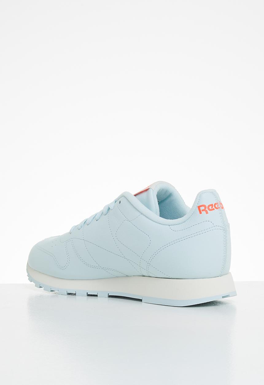 Reebok - Classic leather - chalk blue/classic white/orange flare