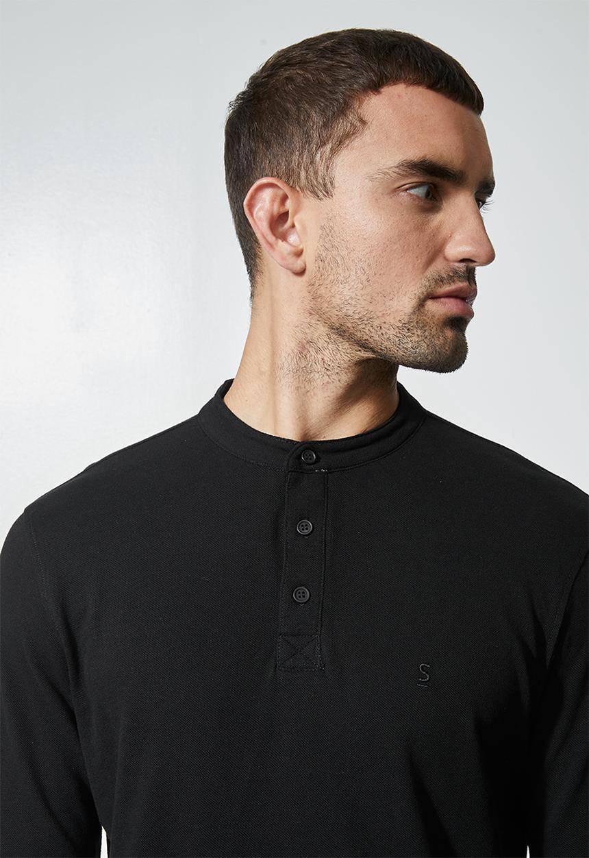 Superbalist - 2 Pack long sleeve mandarin collar - black & navy