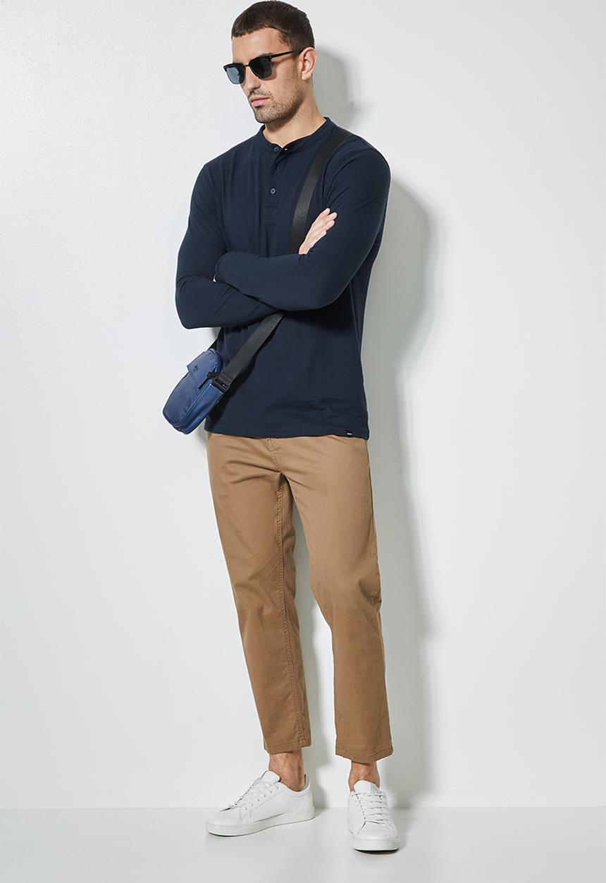 Superbalist - 2 Pack long sleeve mandarin collar - black & navy
