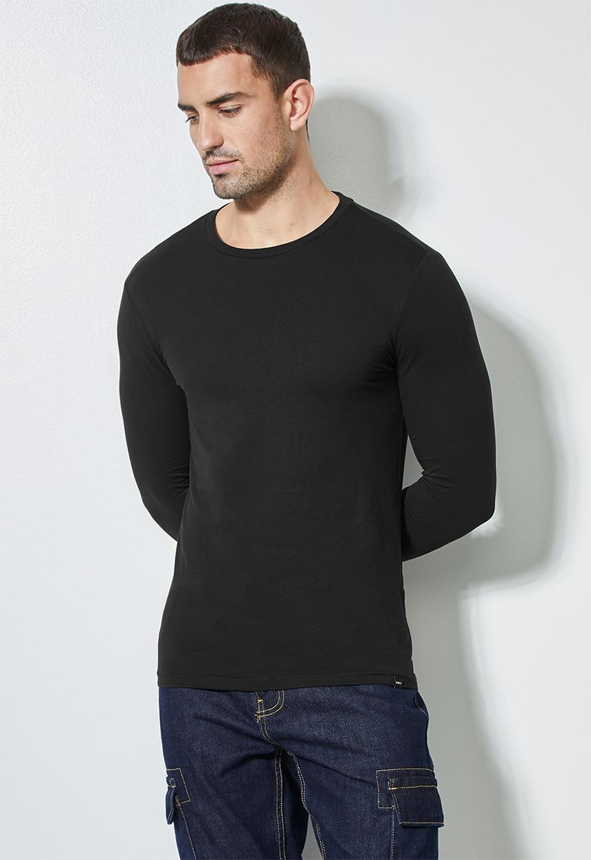 Superbalist - Brando long sleeve crew neck tee - black