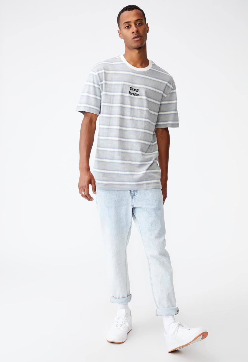 Cotton On - Dylan T-shirt - blue haze verigated stripe