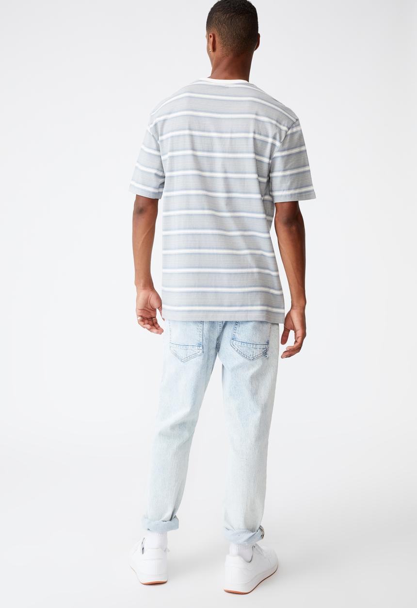 Cotton On - Dylan T-shirt - blue haze verigated stripe