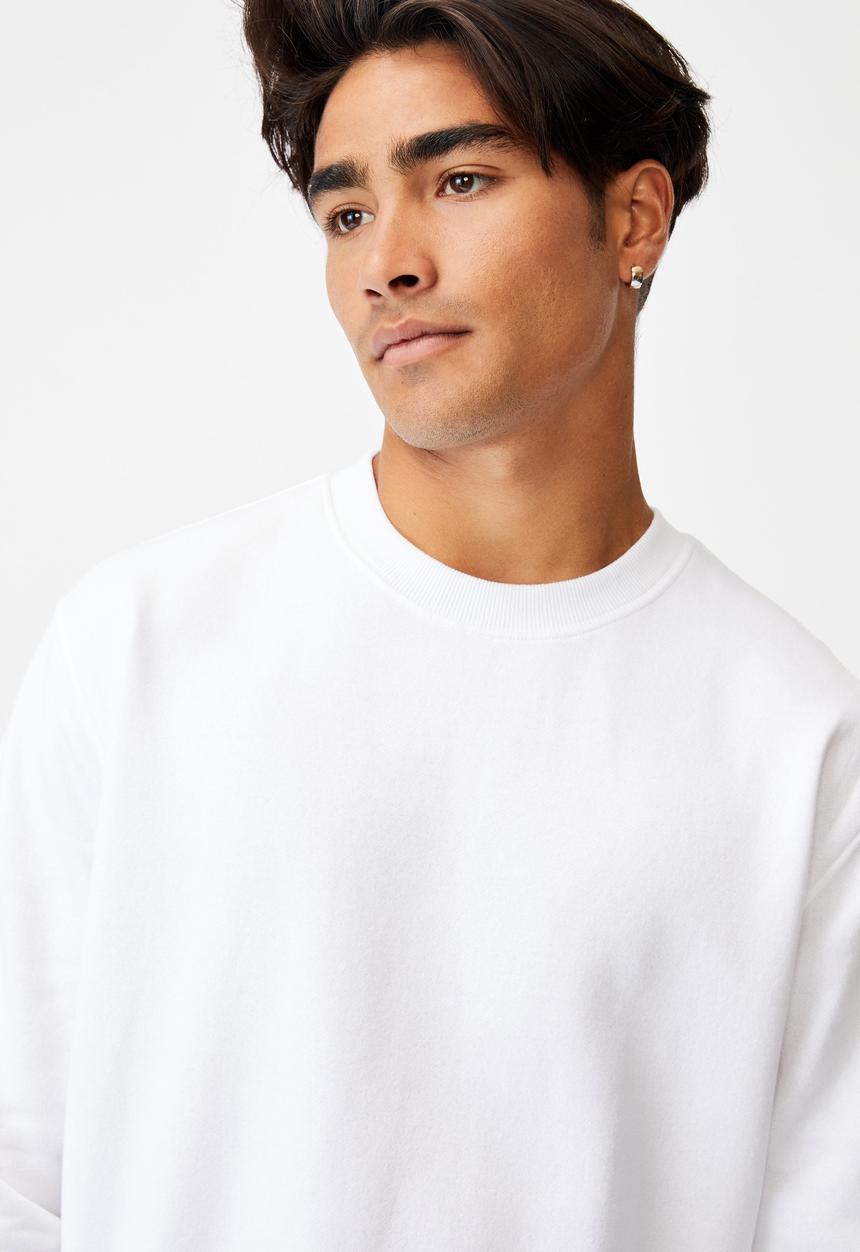 Cotton On - Essential crew fleece - white
