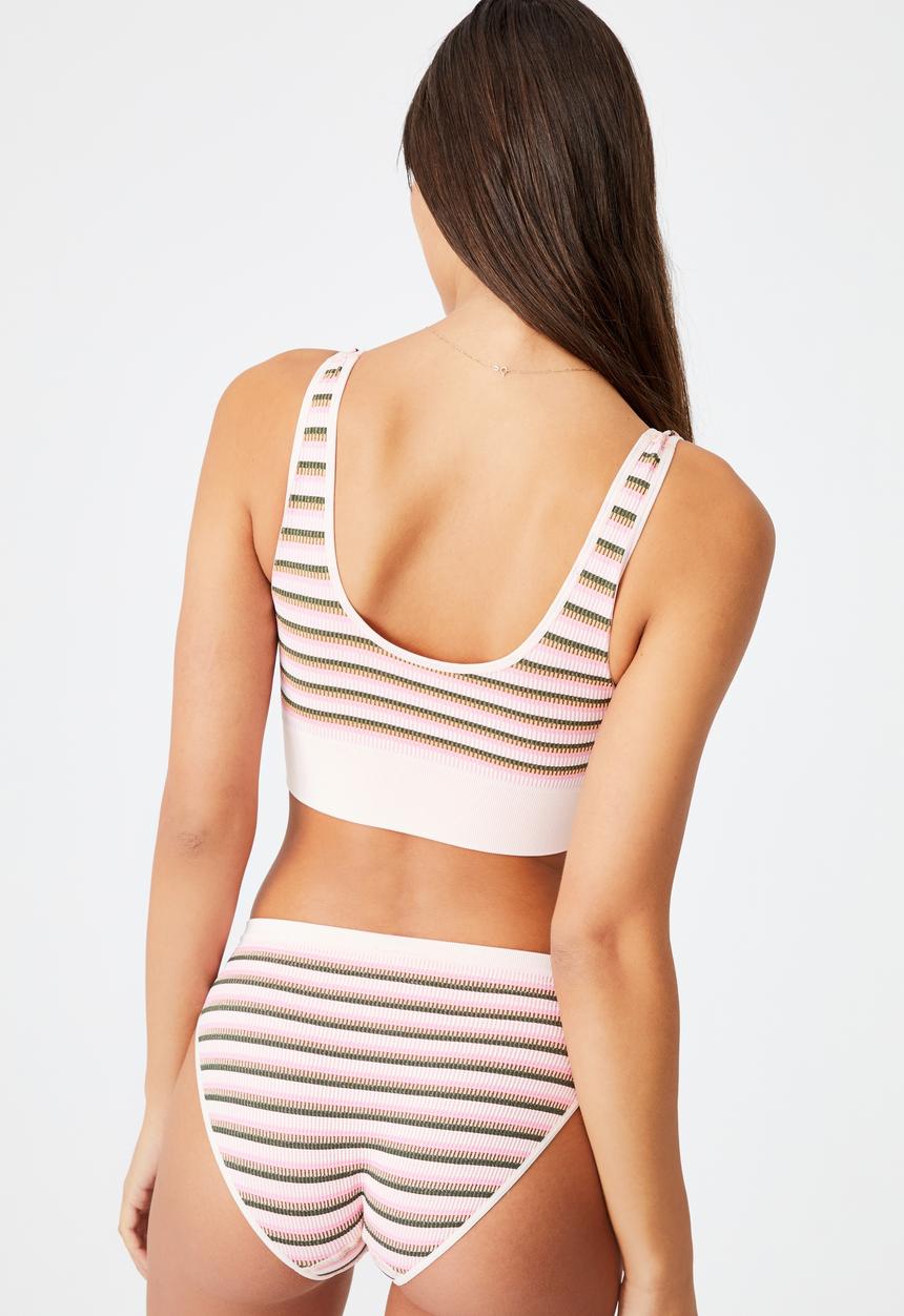 Cotton On - Seamfree reversible crop - multi