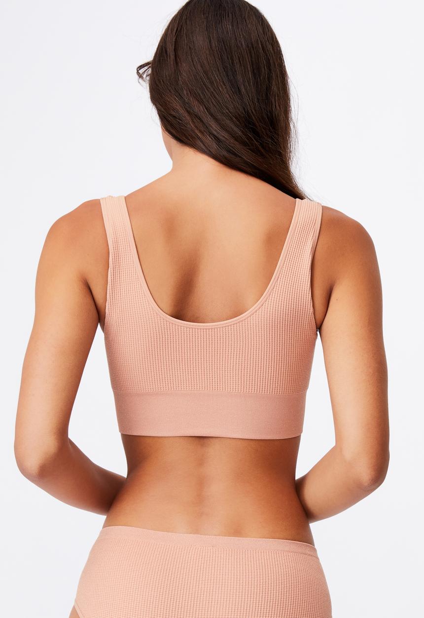 Cotton On - Seamfree reversible crop - rose cloud 