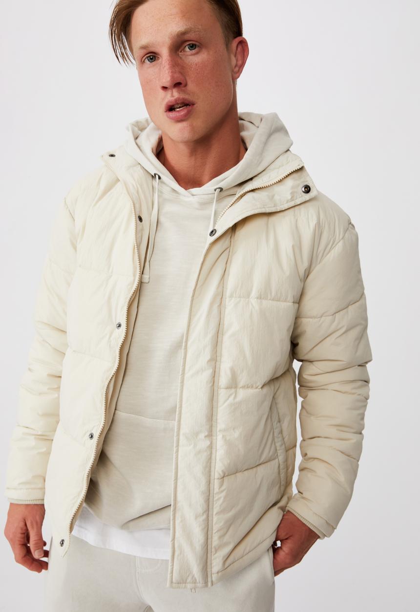 Cotton On - Essential recycled puffer - ecru