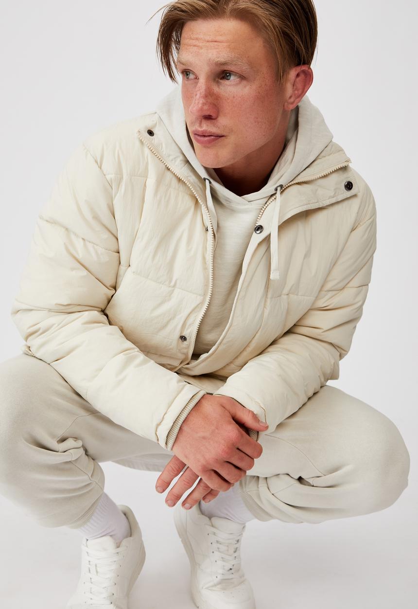 Cotton On - Essential recycled puffer - ecru