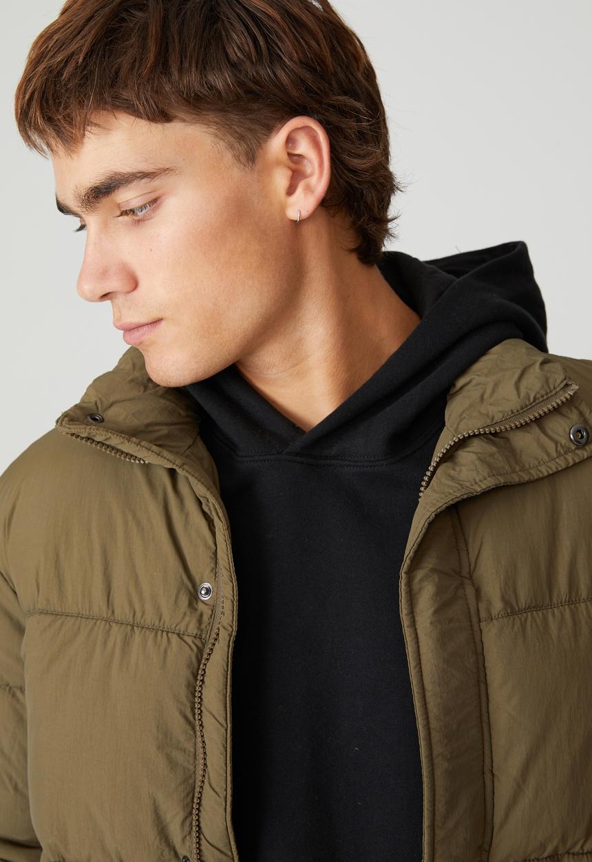 Cotton On - Essential recycled puffer - olive