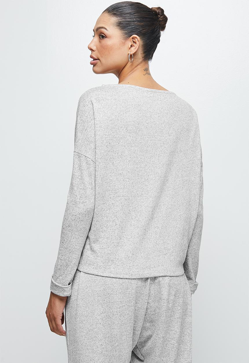 edit - Cut & sew slouchy tee - grey