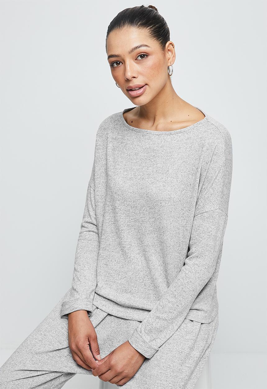 edit - Cut & sew slouchy tee - grey