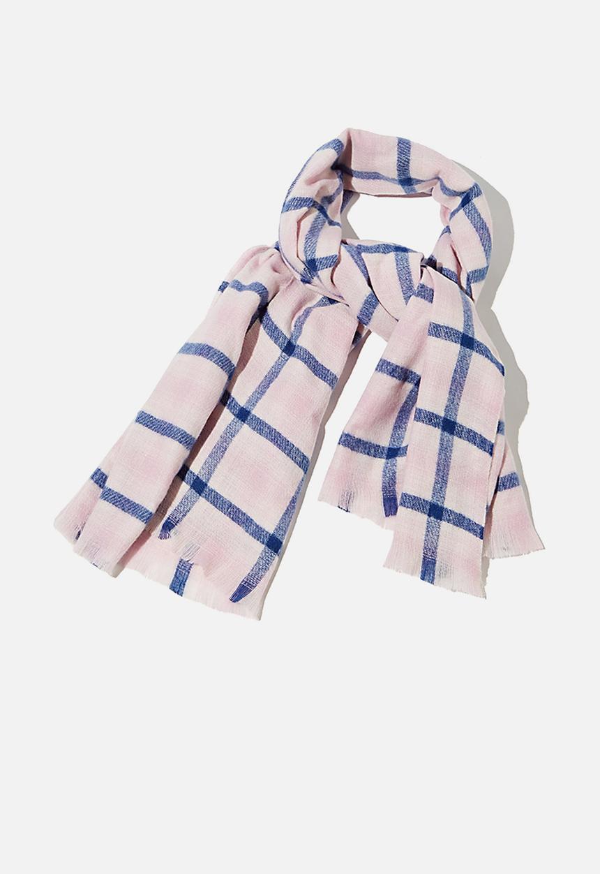 Rubi - Millie mid weight scarf - lilac bloom jamie check
