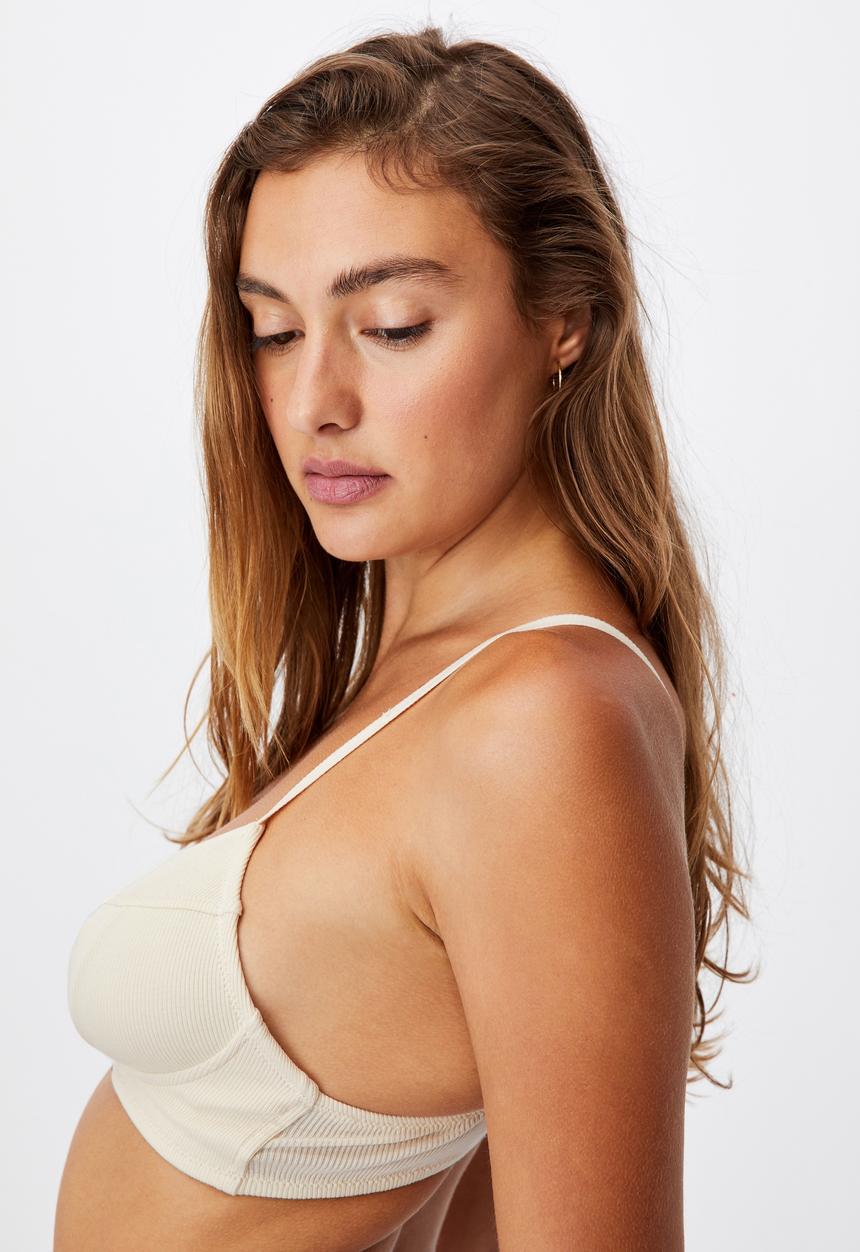 Cotton On - Cotton bralette - buttermilk 