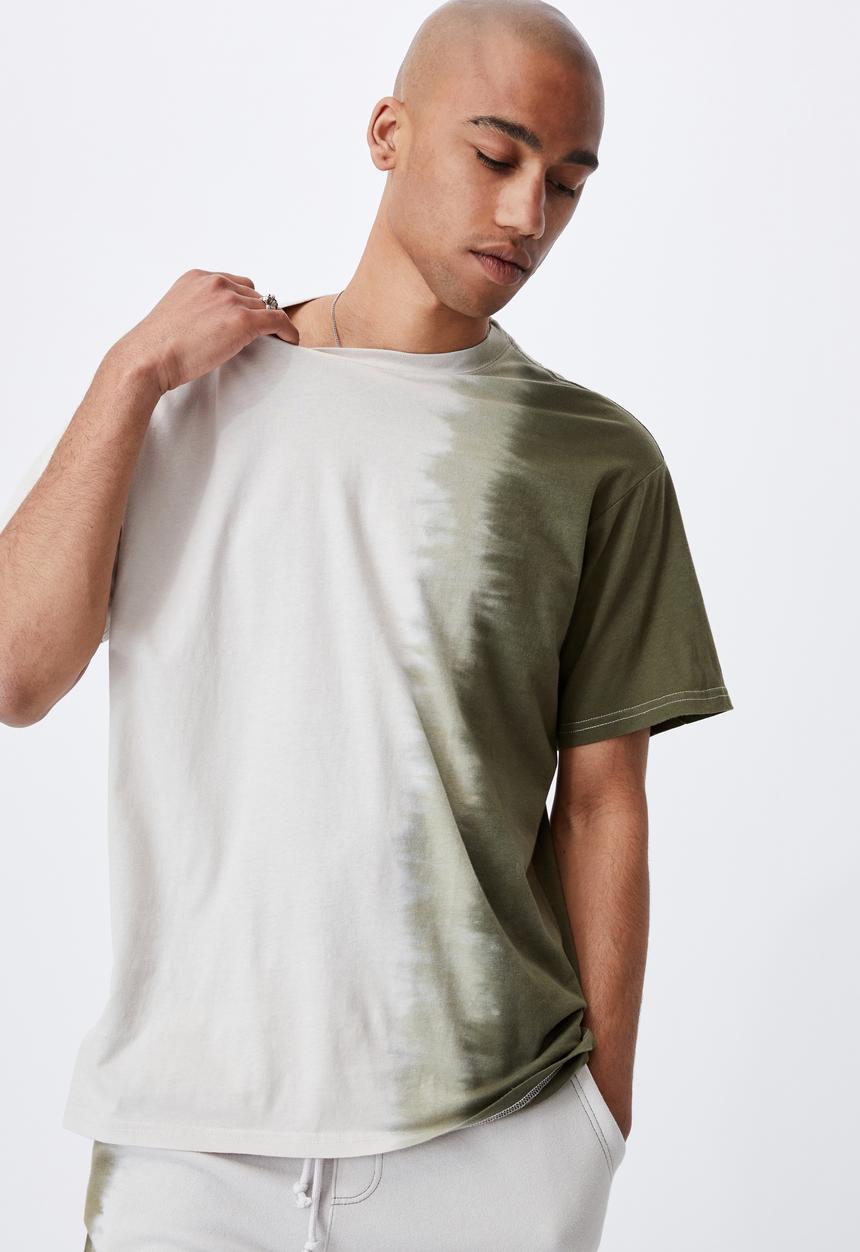 Cotton On - Festival T-shirt - military & moss dip dye