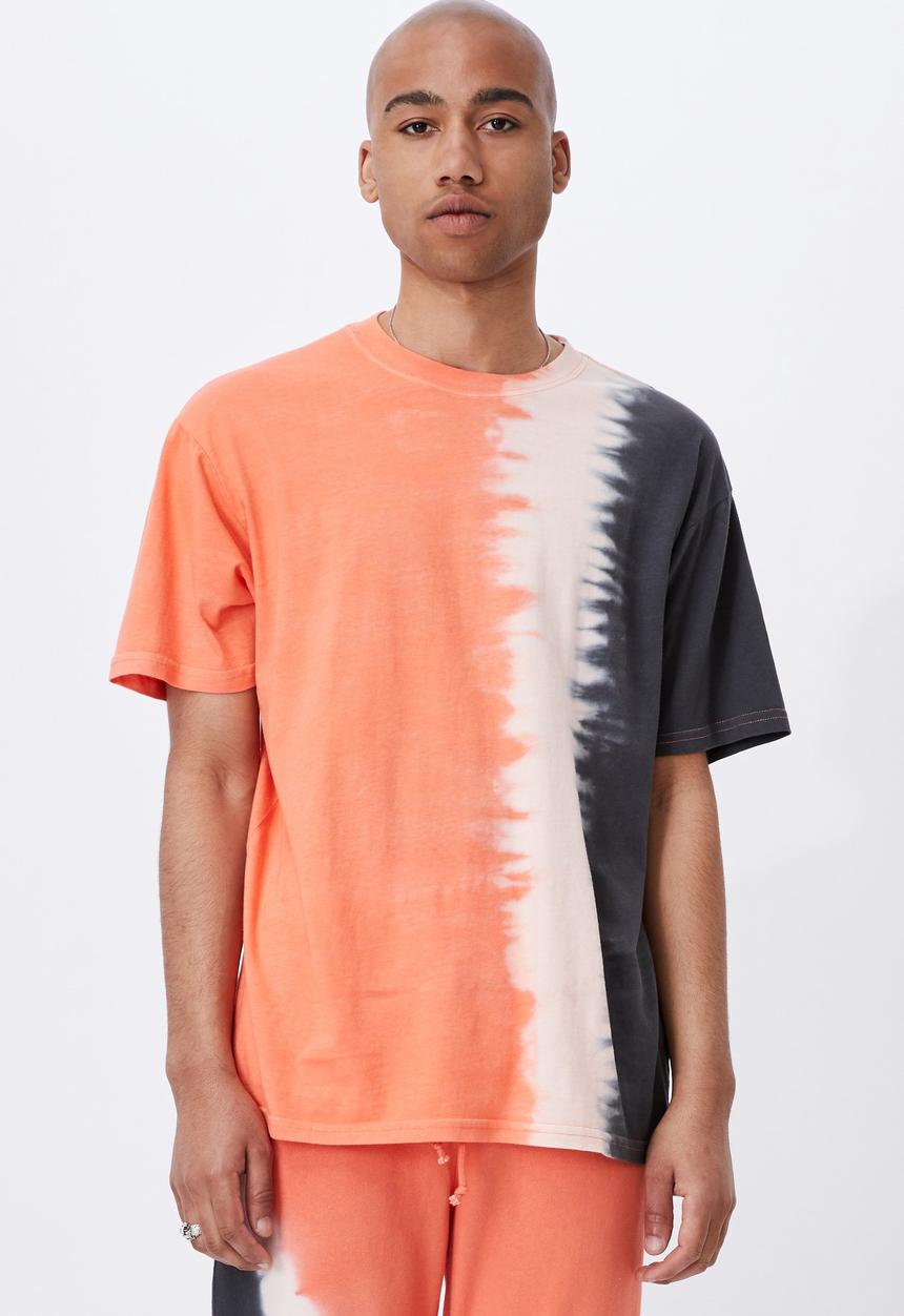 Cotton On - Festival T-shirt - orange dip dye