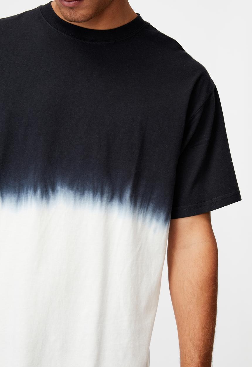 Cotton On - Festival T-shirt - washed black/bone dip dye