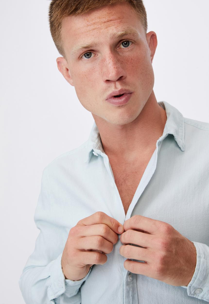 Cotton On - Fitzroy denim shirt - bondi blue