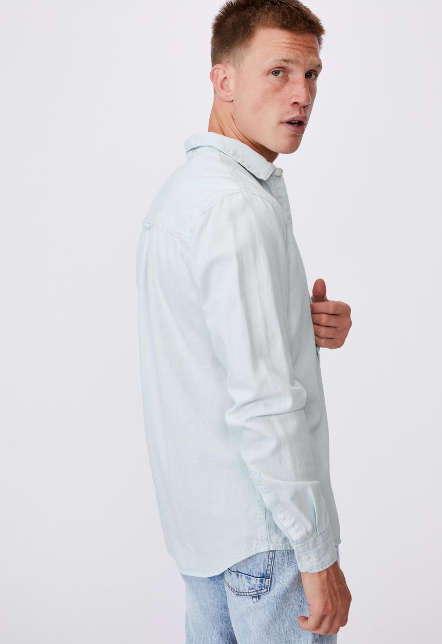 Cotton On - Fitzroy denim shirt - bondi blue