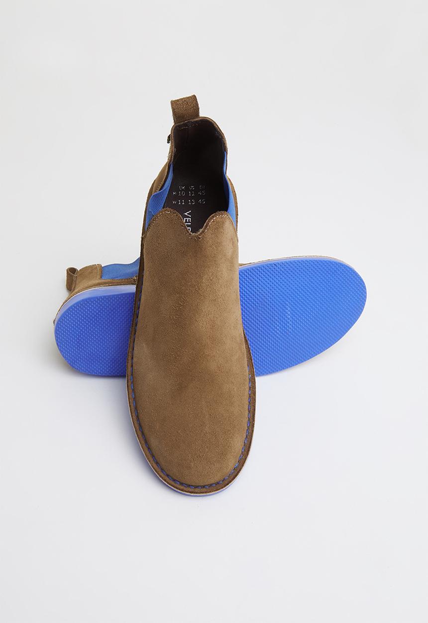 Veldskoen - Chelsea boot - brown & blue