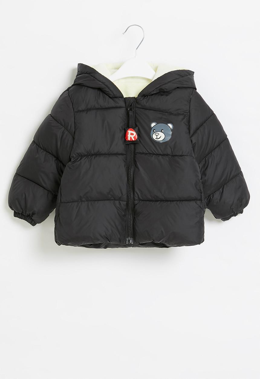 Pop Candy - Boys hooded puffer - black