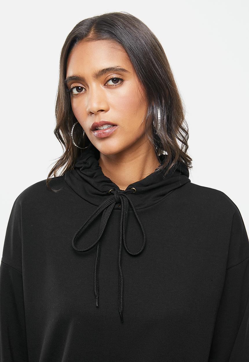 Me&B - Hooded sweatdress - black