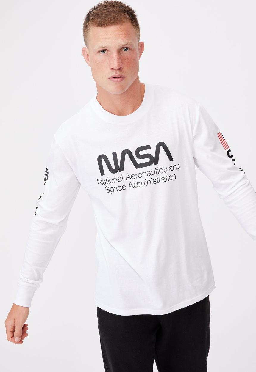 Cotton On - Tbar collab long sleeve t-shirt - white
