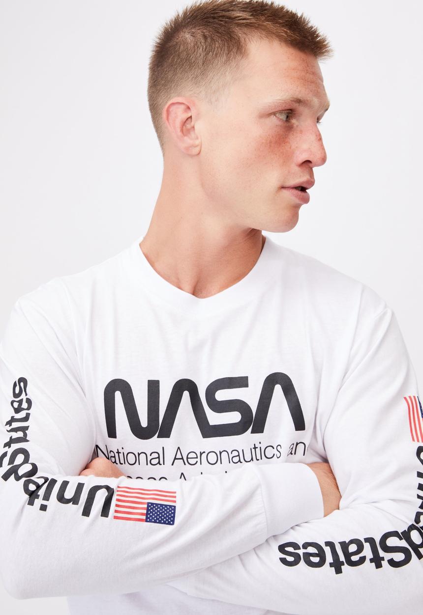 Cotton On - Tbar collab long sleeve t-shirt - white