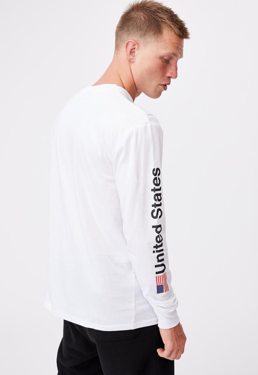 Cotton On - Tbar collab long sleeve t-shirt - white