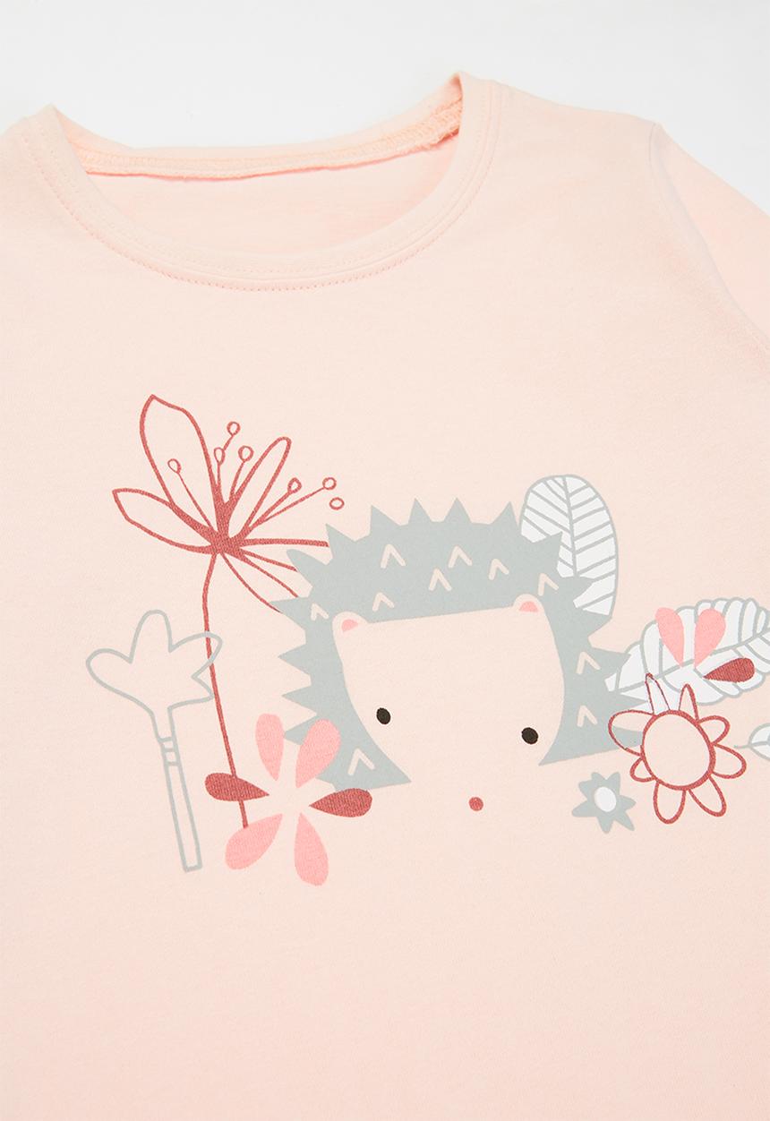 Pop Candy - Girls printed hedgehog long sleeve tee - pink