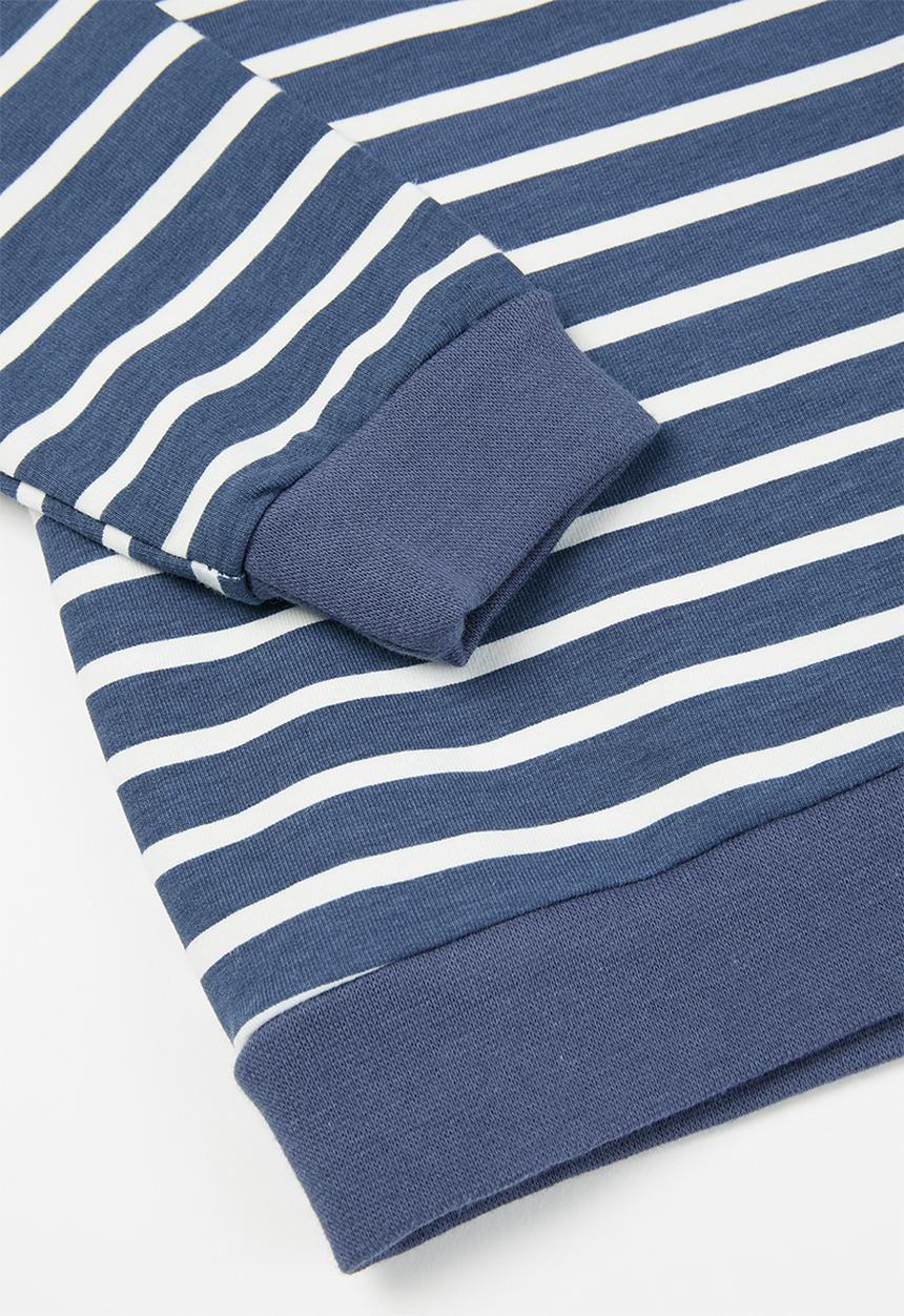 Pop Candy - Boys stripe crewneck - blue & white 