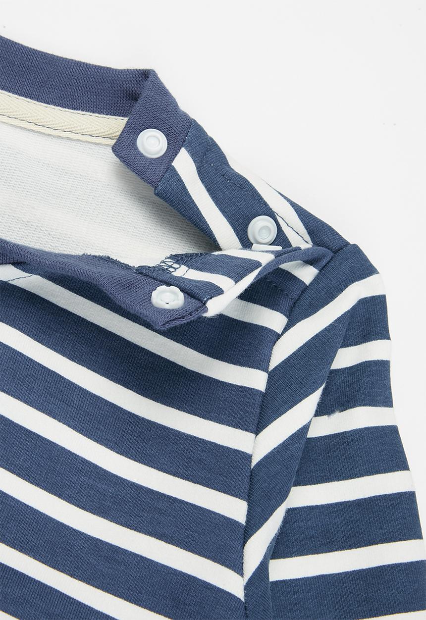 Pop Candy - Boys stripe crewneck - blue & white 