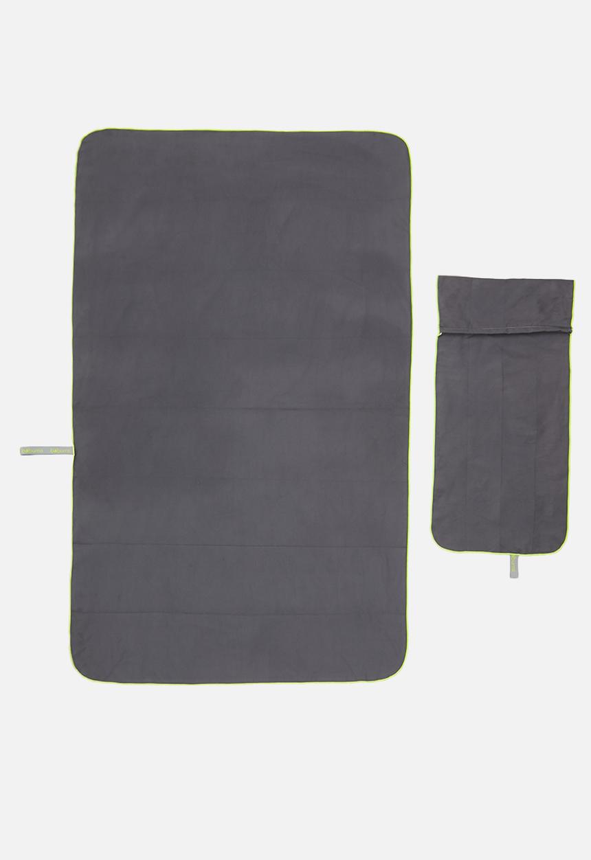 Bobums - Microfiber XL gym zip towel combo - gunmetal & yellow
