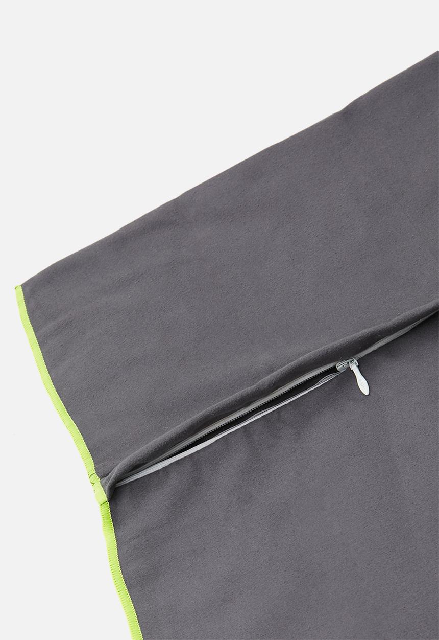 Bobums - Microfiber XL gym zip towel combo - gunmetal & yellow