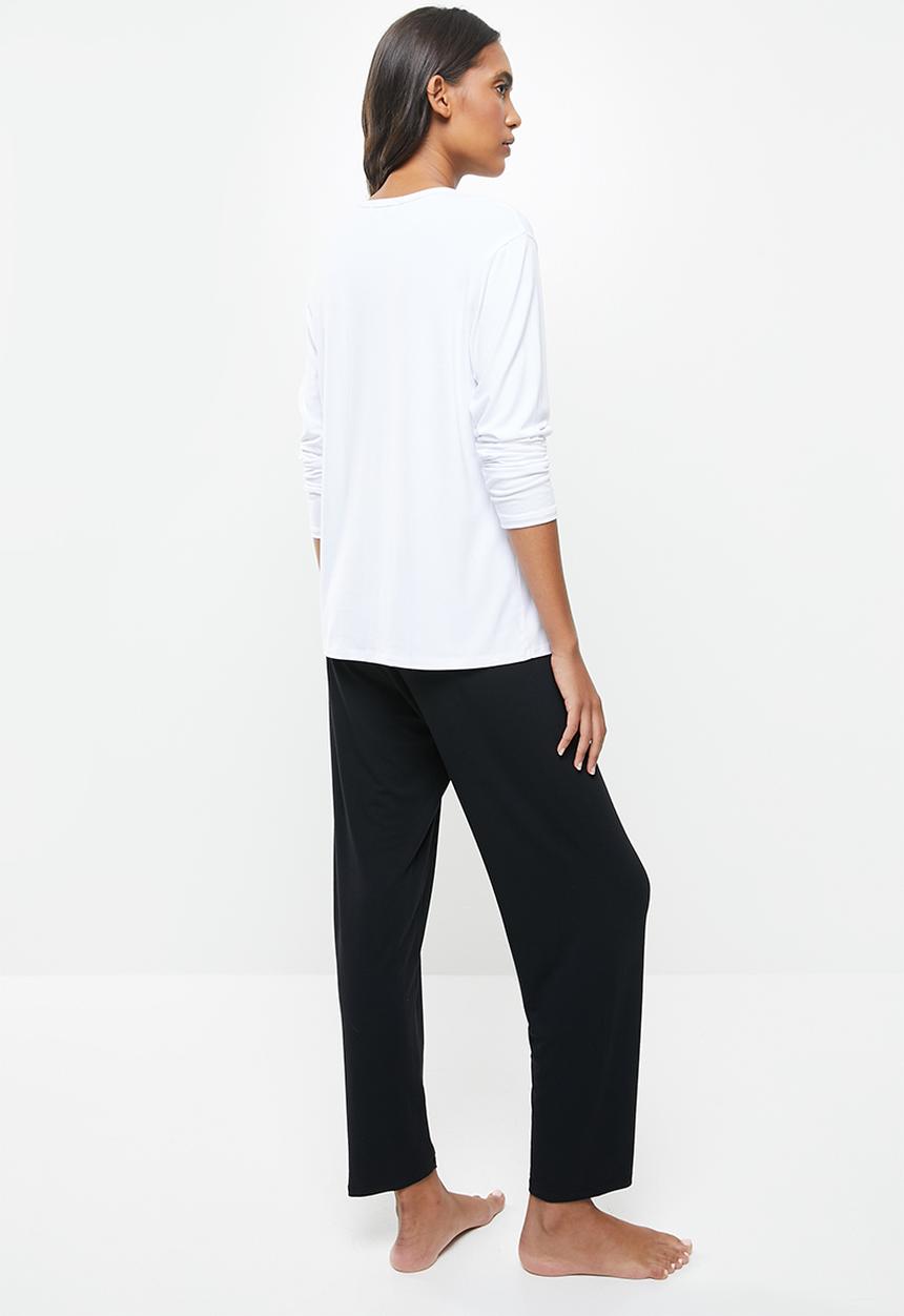 Superbalist - Sleep tee & pants set - black & white