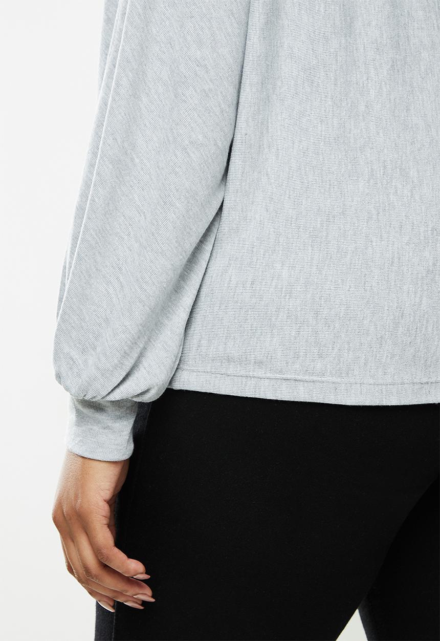 Blake - Slashoff shoulder soft touch top - grey 