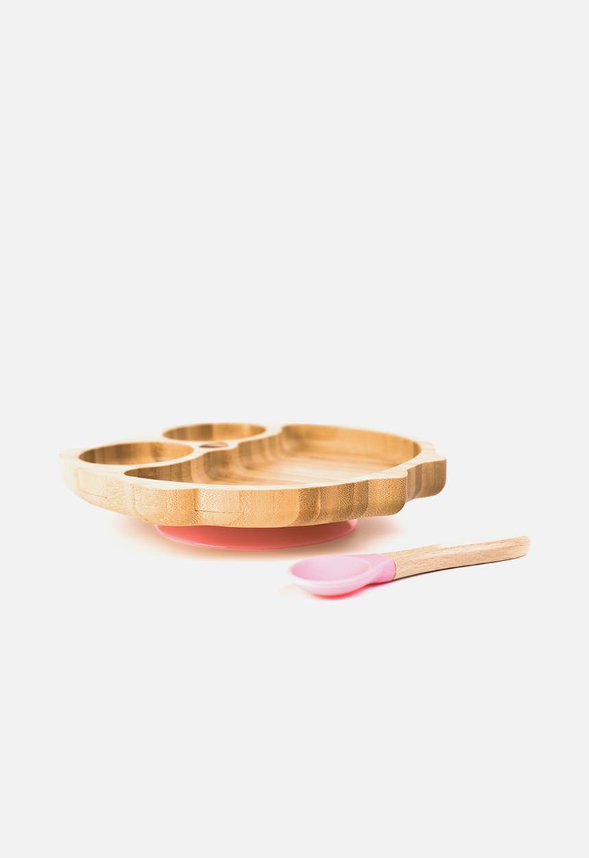 Nicolson Russell - Bamboobino Suction owl plate - pink