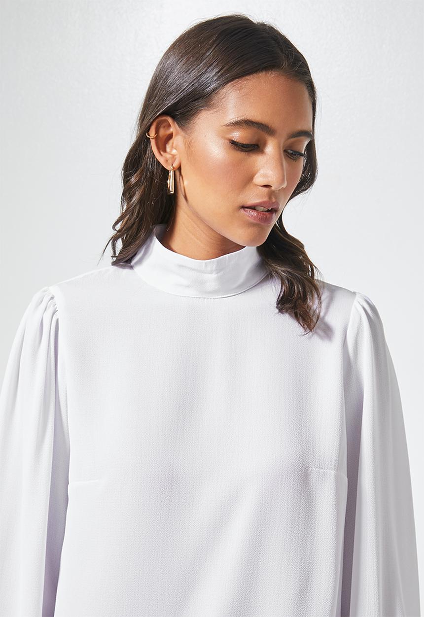 Superbalist - Funnel neck shell - white